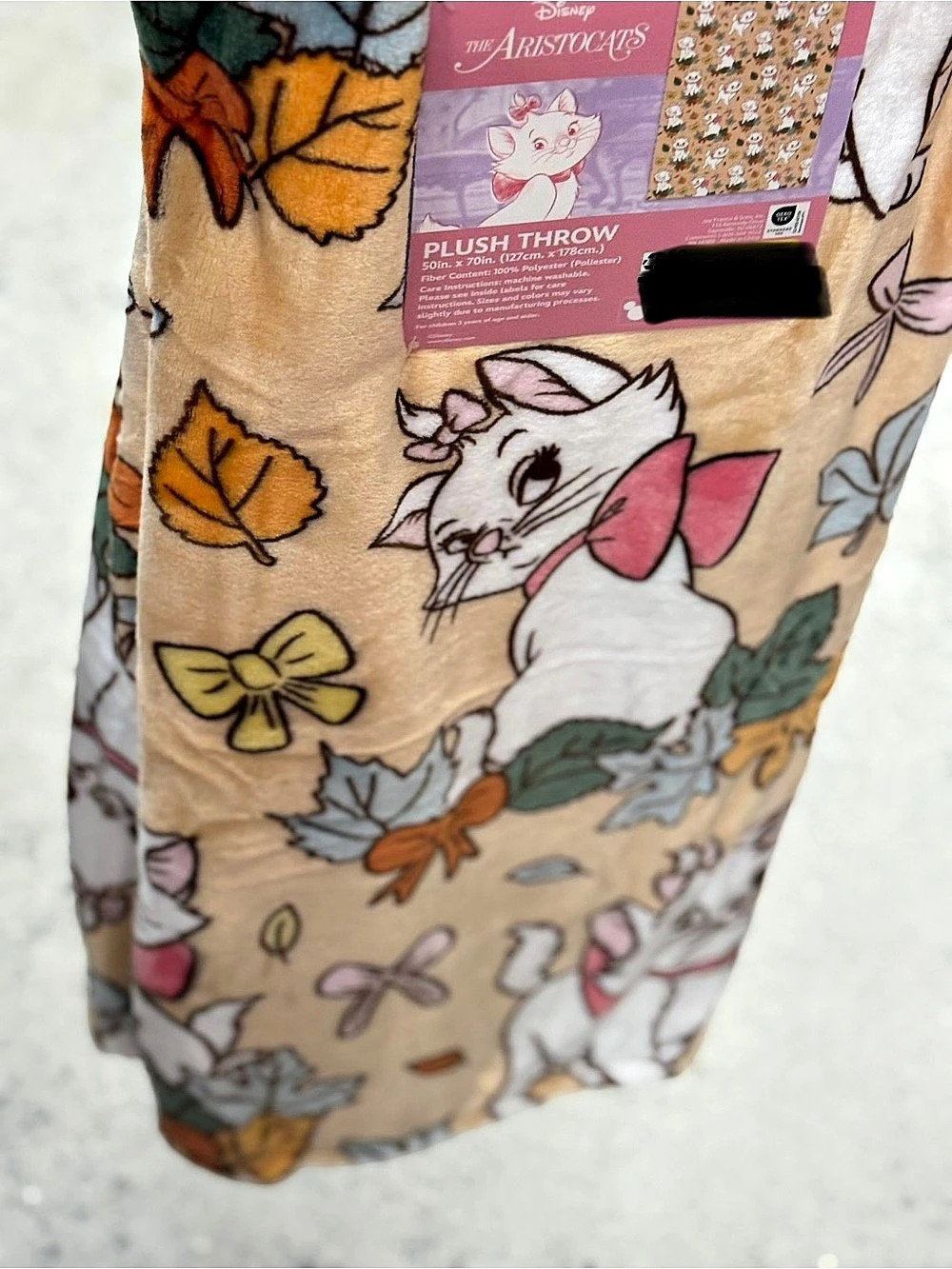 Disney The Aristocats Marie Autumn Leaves Plush Throw NWT